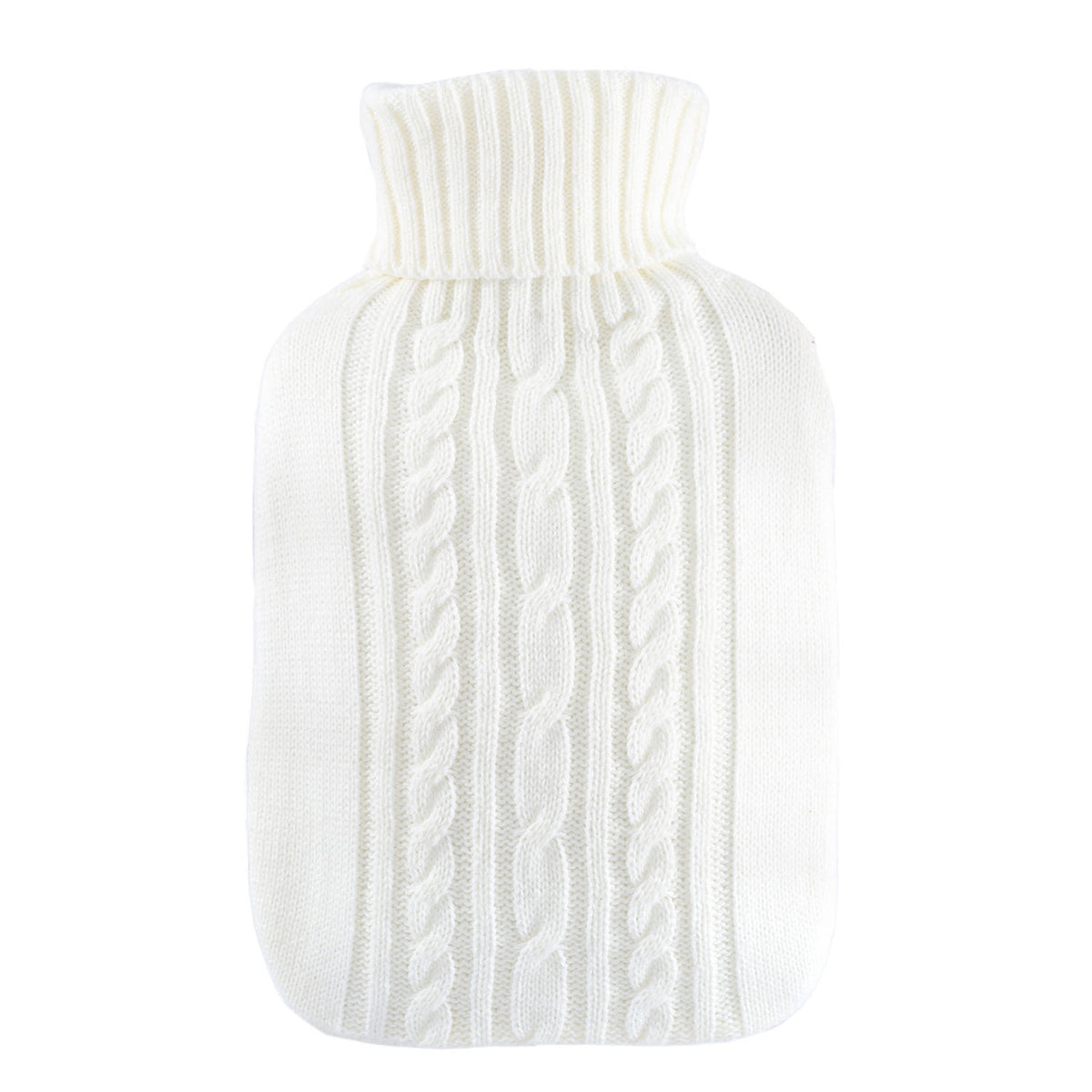 Wärmflasche Klassik 1,8 l mit Strickbezug weiß – Ansicht 1