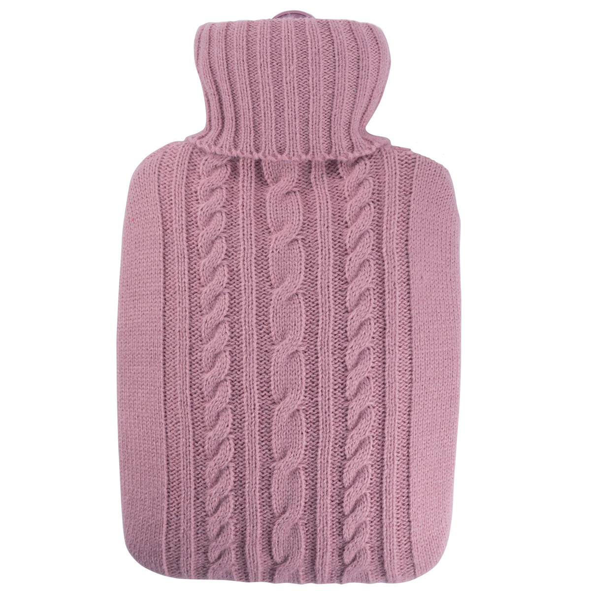 Wärmflasche Klassik 1,8 l mit Strickbezug pastell-rosa – Ansicht 1