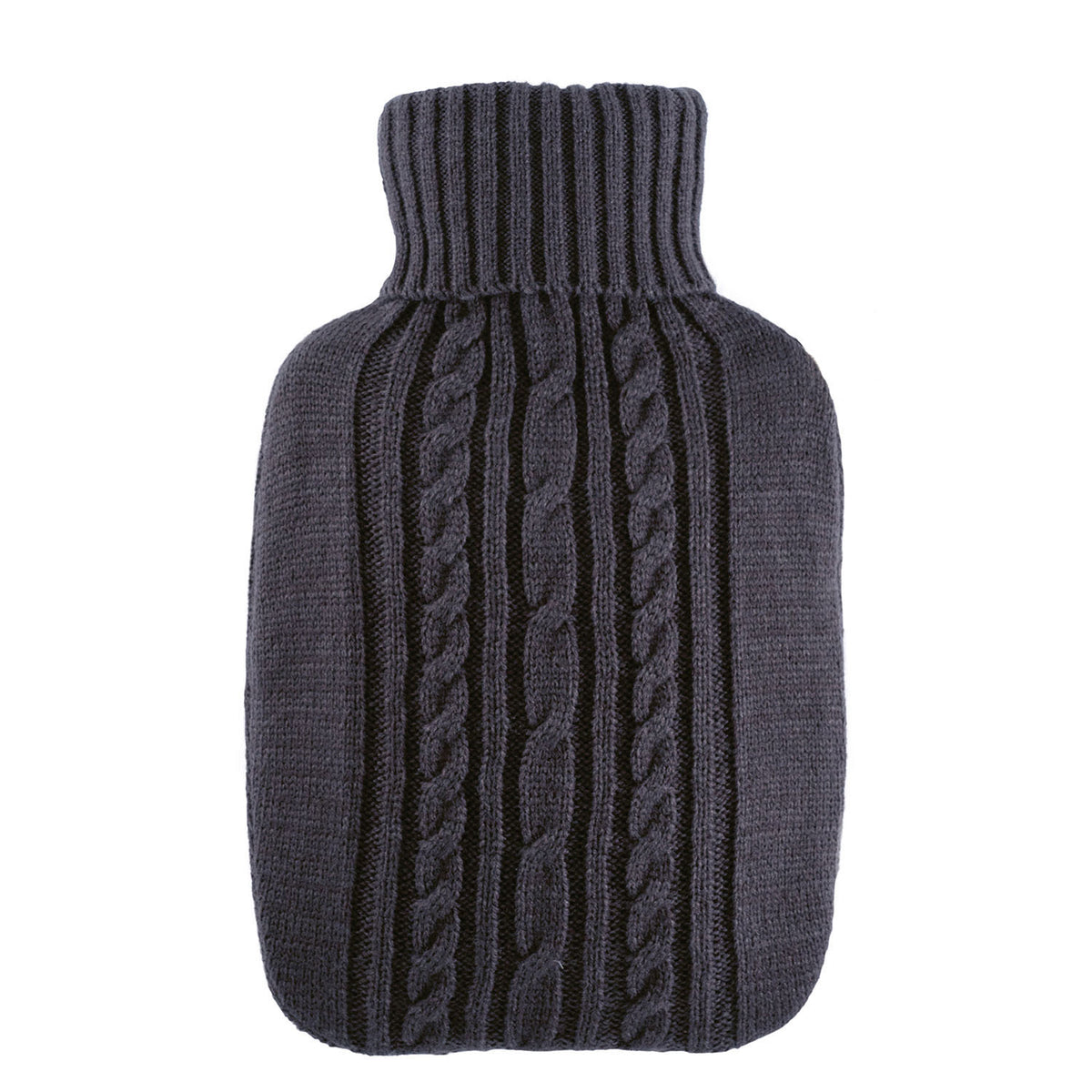 Wärmflasche Klassik 1,8 l mit Strickbezug anthrazit – Ansicht 1