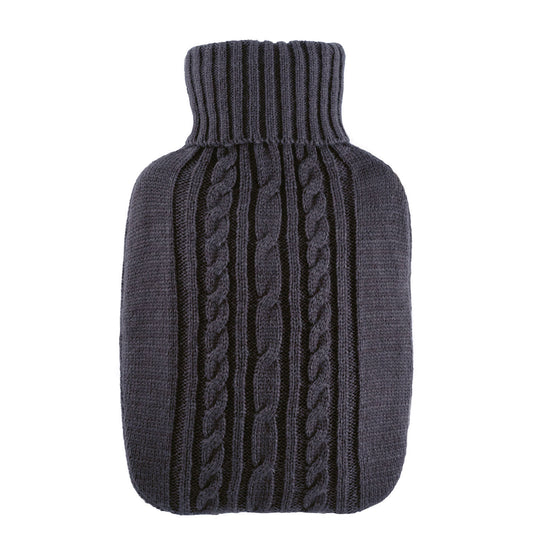 Wärmflasche Klassik 1,8 l mit Strickbezug anthrazit – Ansicht 1