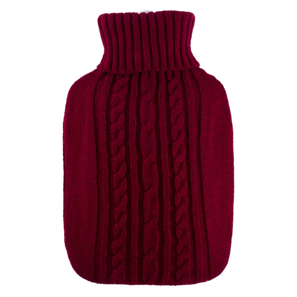 Wärmflasche Klassik 1,8 l mit Strickbezug rot – Ansicht 1