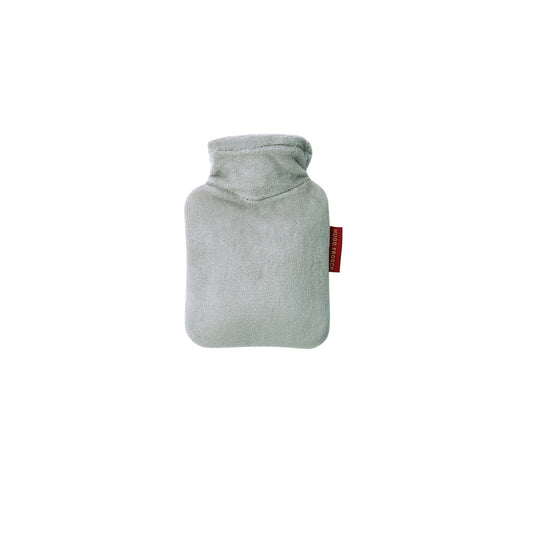 Mini-Wärmflasche 0,2 l, Veloursbezug grau – Ansicht 1