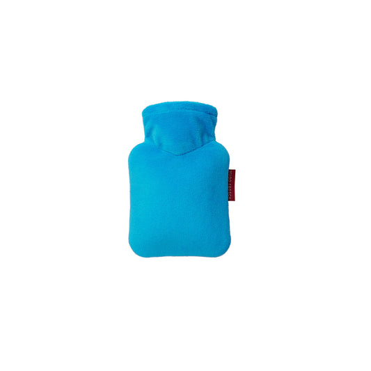 Mini-Wärmflasche 0,2 l mit Veloursbezug wasserblau – Ansicht 1