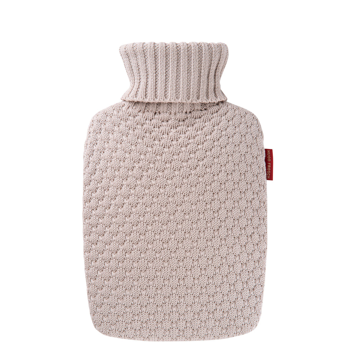 Wärmflasche Klassik Plant 1,8 l mit Bio-Strickbezug Sand – Ansicht 1