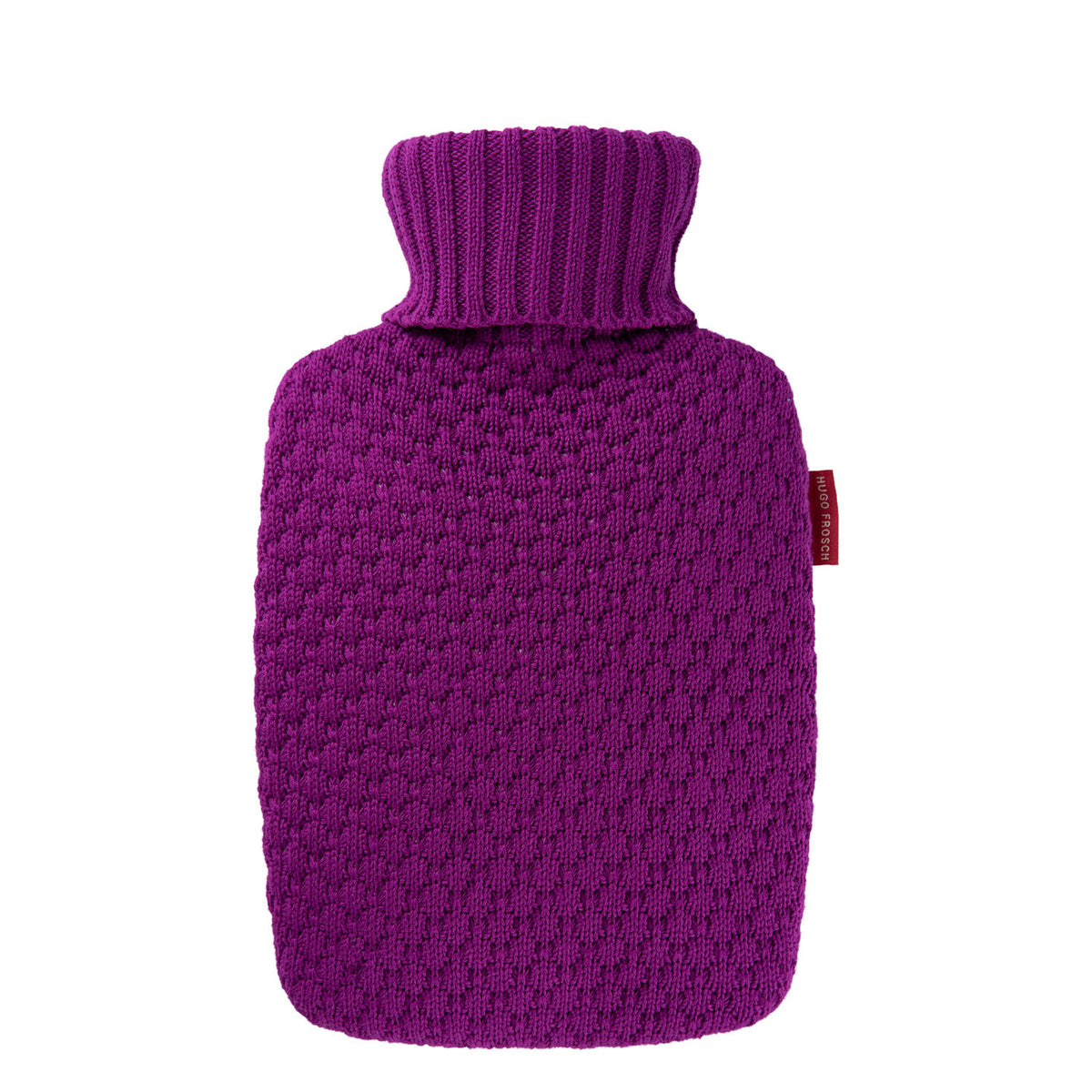 Wärmflasche Klassik Plant 1,8 l mit Bio-Strickbezug Himbeere – Ansicht 1