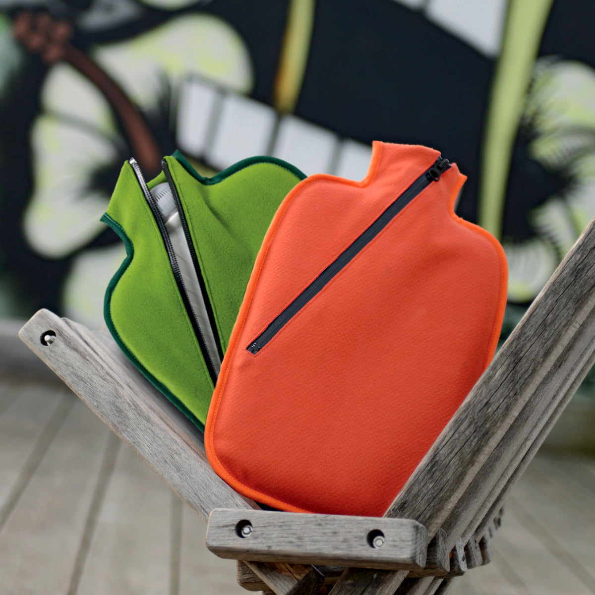 Öko-Wärmflasche 2,0 l mit Softshell-Bezug orange – Ansicht 2