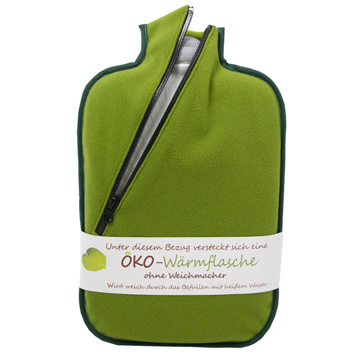 Öko-Wärmflasche 2,0 l mit Softshell-Bezug bambus – Ansicht 1