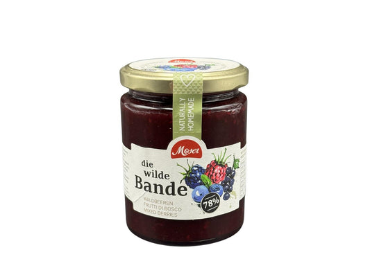 Moser Waldfrucht „die wilde Bande“ – vollständig etikettiertes Originalglas 340 g