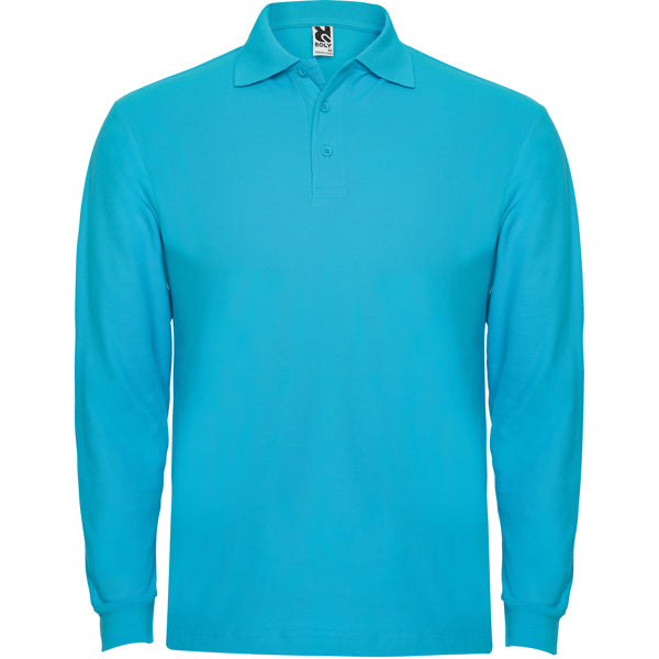 POLOSHIRTS ESTRELLA L/S – aus 100% Baumwolle, Piqué, 220 g/m². Heather Grey 58: 85% Baumwolle / 15% Viskose. – Bild 32